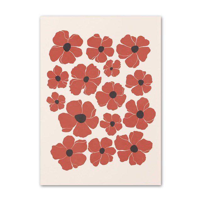 Rynx | Pastel brown flower canvas poster