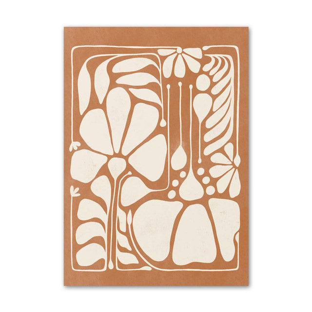Rynx | Pastel brown flower canvas poster
