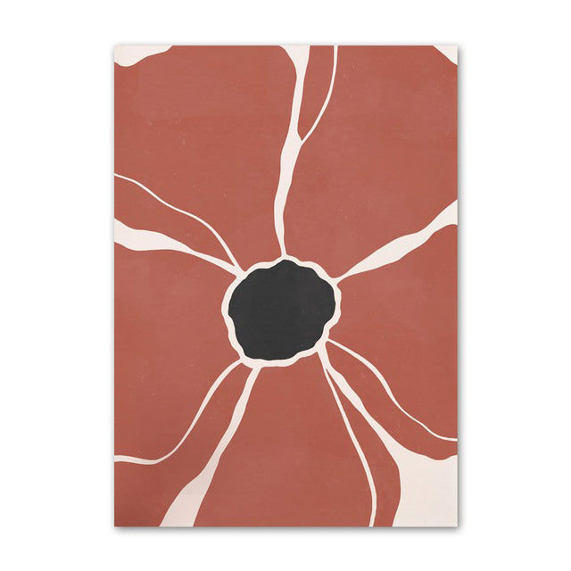 Rynx | Pastel brown flower canvas poster