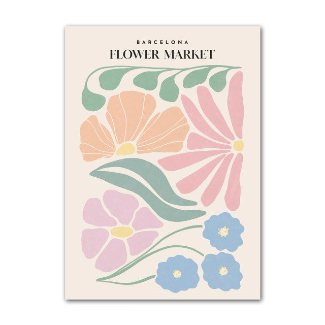 Rynx | Pastel Flower Market Canvas Poster