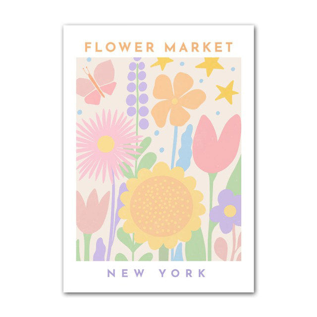 Rynx | Pastel Flower Market Canvas Poster