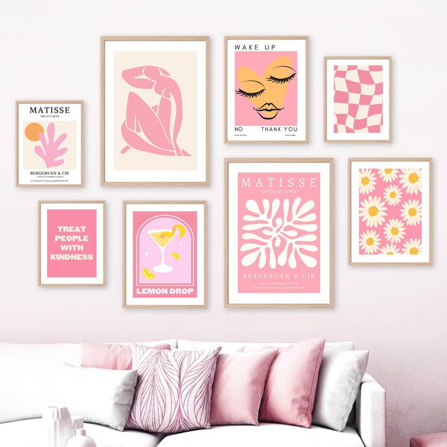 Rynx | Pastel Pink Gallery Wall Art Canvas Poster