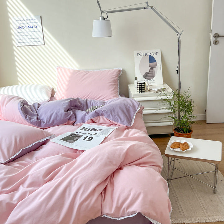Rynx Pastel Lace Edge Bedding Set