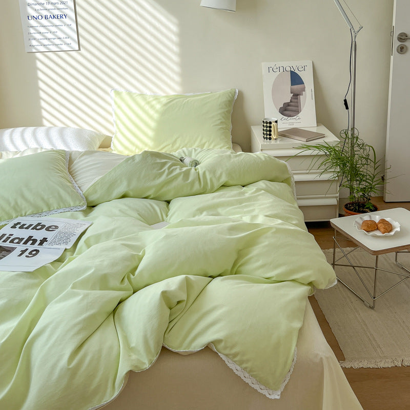 Rynx Pastel Lace Edge Bedding Set