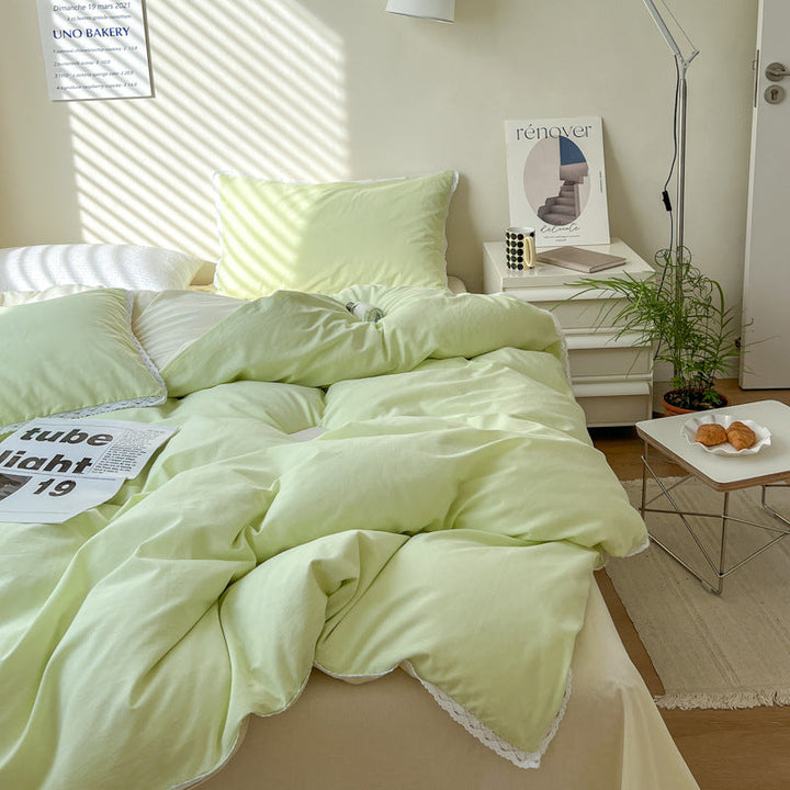 Rynx Pastel Lace Edge Bedding Set