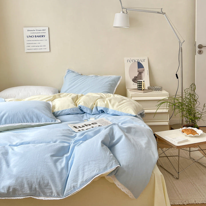 Rynx Pastel Lace Edge Bedding Set