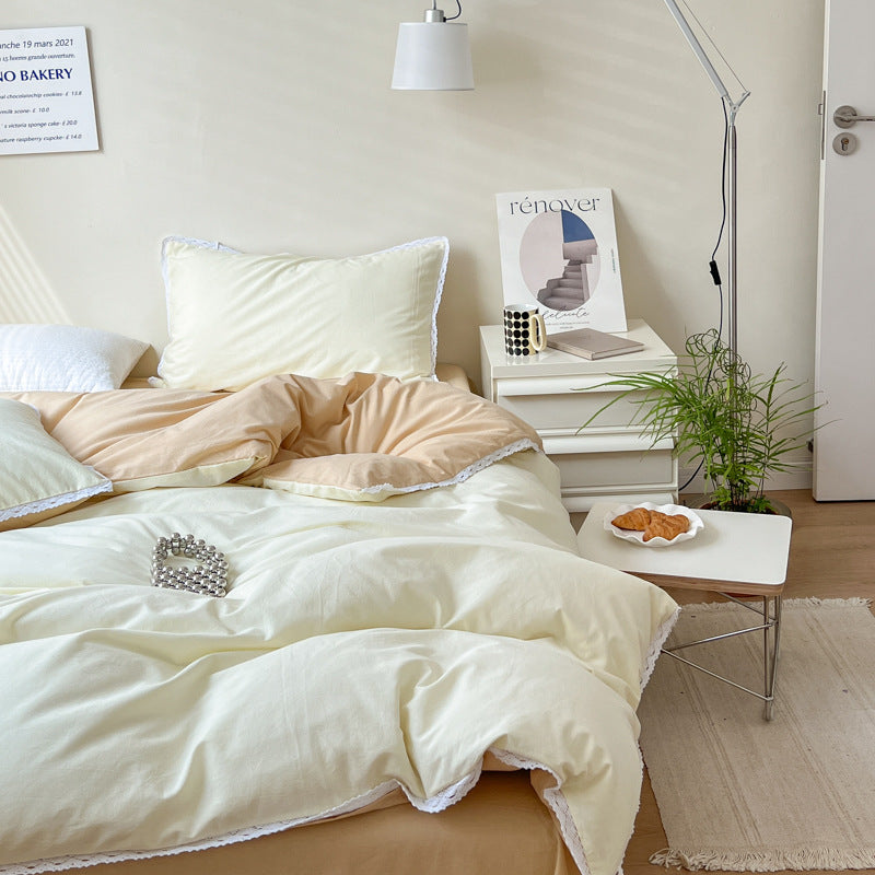 Rynx Pastel Lace Edge Bedding Set