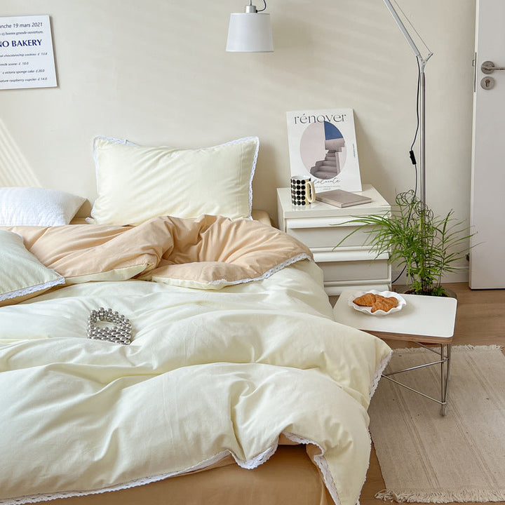 Rynx Pastel Lace Edge Bedding Set