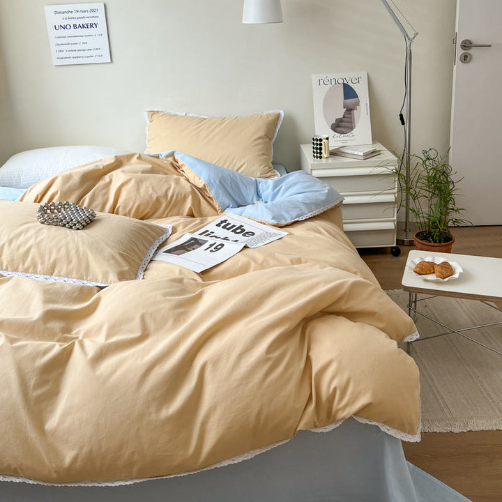 Rynx Pastel Lace Edge Bedding Set
