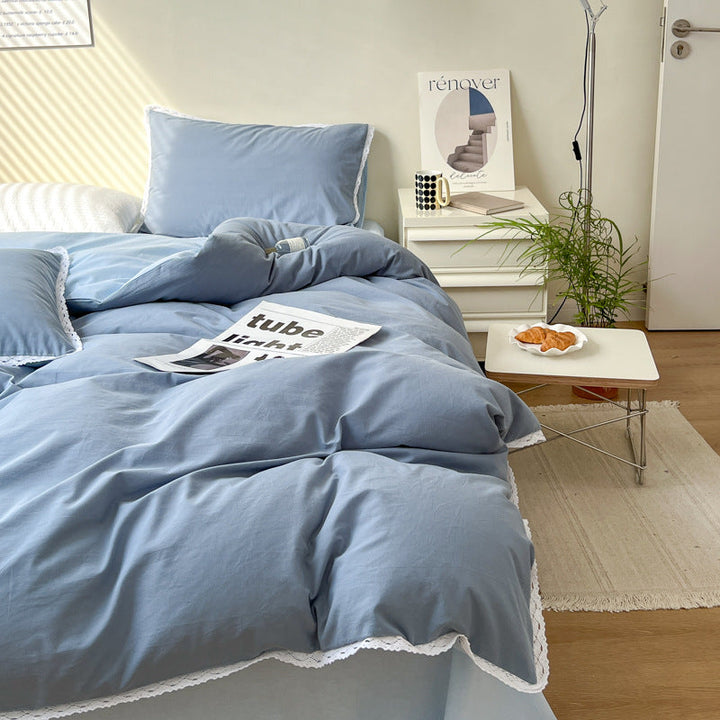 Rynx Pastel Lace Edge Bedding Set