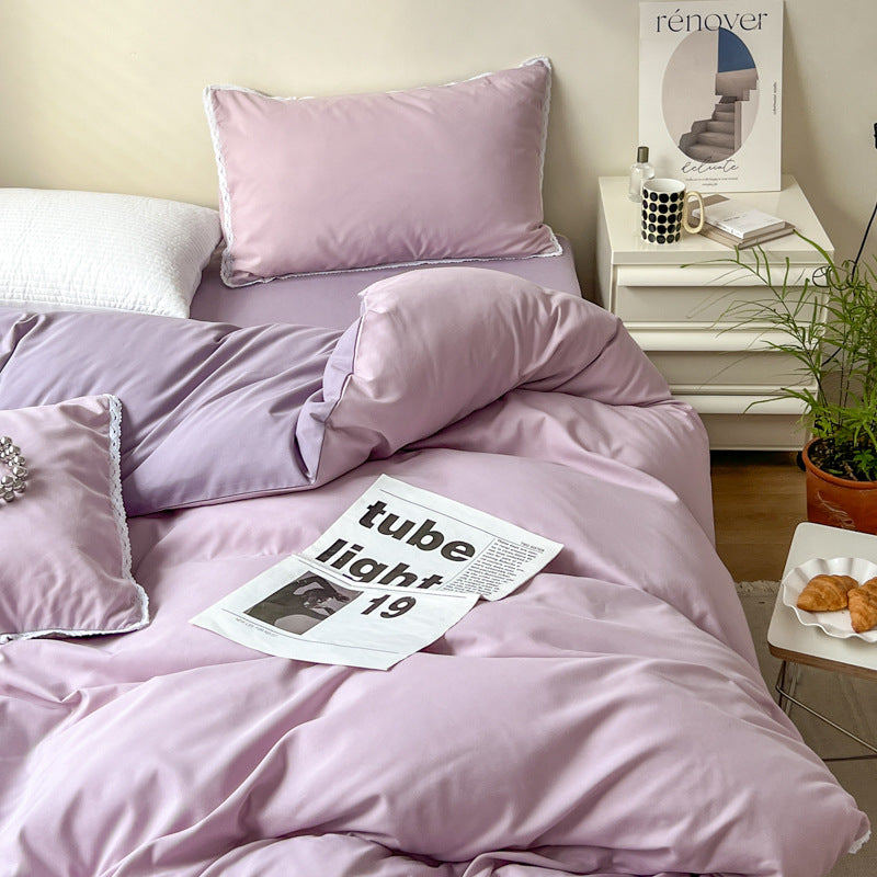 Rynx Pastel Lace Edge Bedding Set