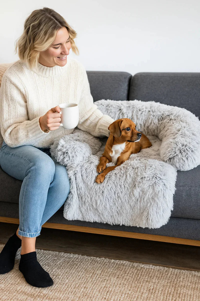 Lisslune | PAWCLOUD SOFA – Cozy Pet Bed with Raised Border and Furniture Guard