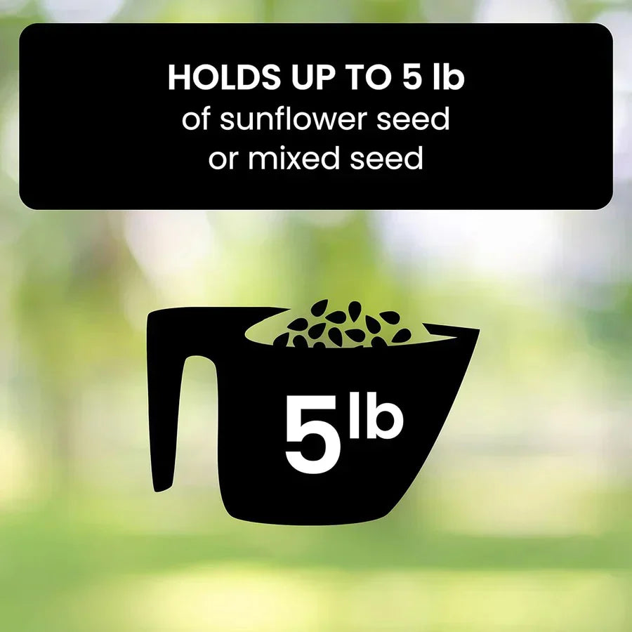 Lisslune | Squirrel Proof Bird Feeder | Heavy-Duty Metal, Multi-Feeding Ports & Ideal for Backyard Birdwatching