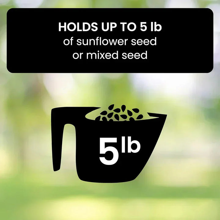Lisslune | Squirrel Proof Bird Feeder | Heavy-Duty Metal, Multi-Feeding Ports & Ideal for Backyard Birdwatching