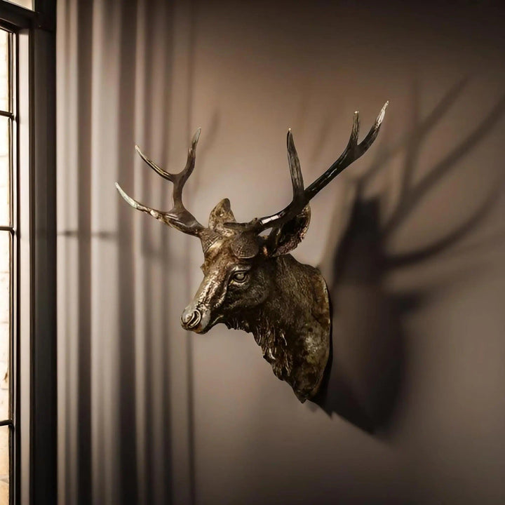 Lisslune | MysticHorn™ | Majestic Deer Head Wall Decor | Rustic Antler Design for Cabin & Lodge Home Decor