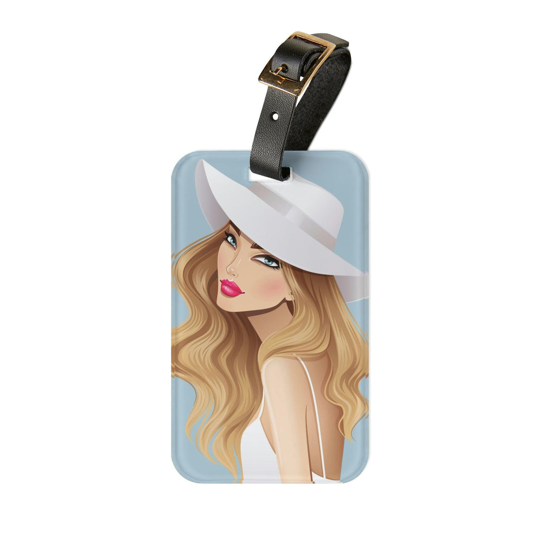 Lisslune | Personalized Peekaboo Acrylic Luggage Tag with Premium Leather Strap