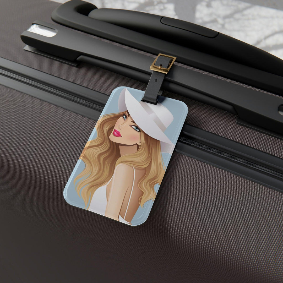Lisslune | Personalized Peekaboo Acrylic Luggage Tag with Premium Leather Strap