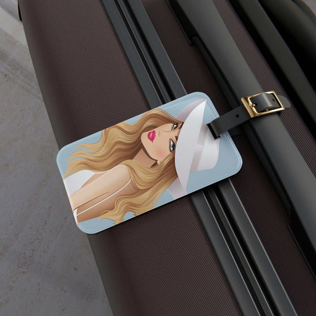 Lisslune | Personalized Peekaboo Acrylic Luggage Tag with Premium Leather Strap