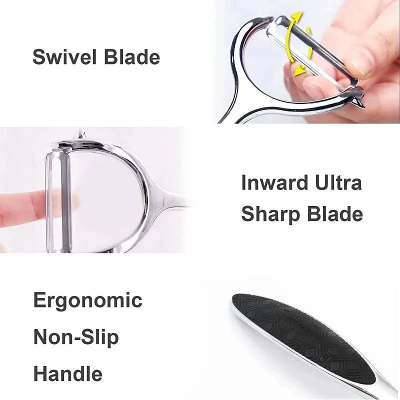 Lisslune | PeelMate Pro – Comfortable, Non-Slip Stainless Steel Peeler for Effortless Prep