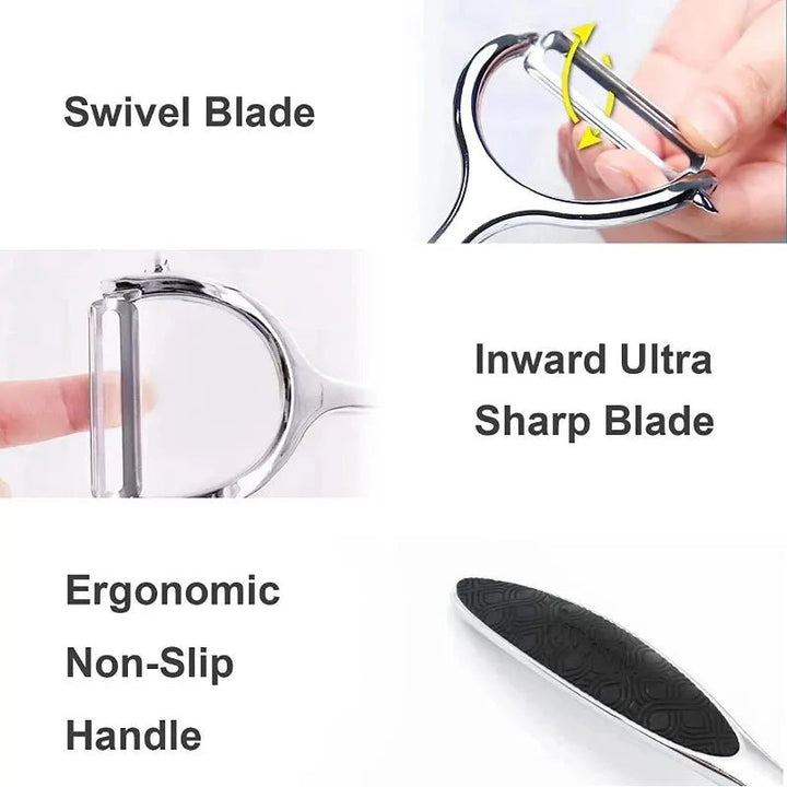 Lisslune | PeelMate Pro – Comfortable, Non-Slip Stainless Steel Peeler for Effortless Prep