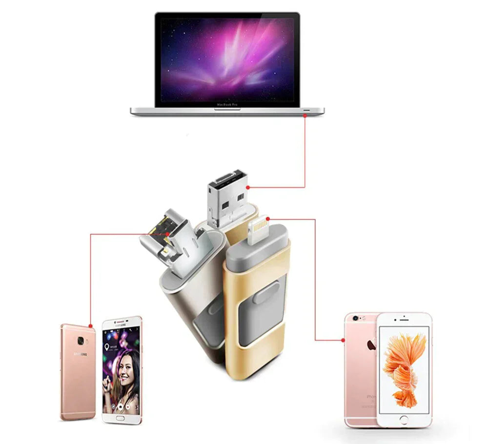 Lisslune | DataFlex 4-in-1 Memory Stick – USB Storage for Phone, Tablet and PC