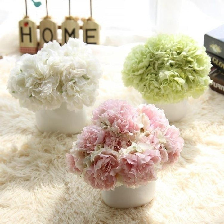 Lisslune | Elegant Peony Silk Flower Bundle - Set of 5 Heads