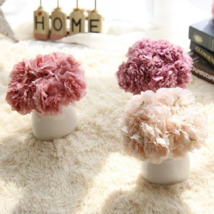 Lisslune | Elegant Peony Silk Flower Bundle - Set of 5 Heads