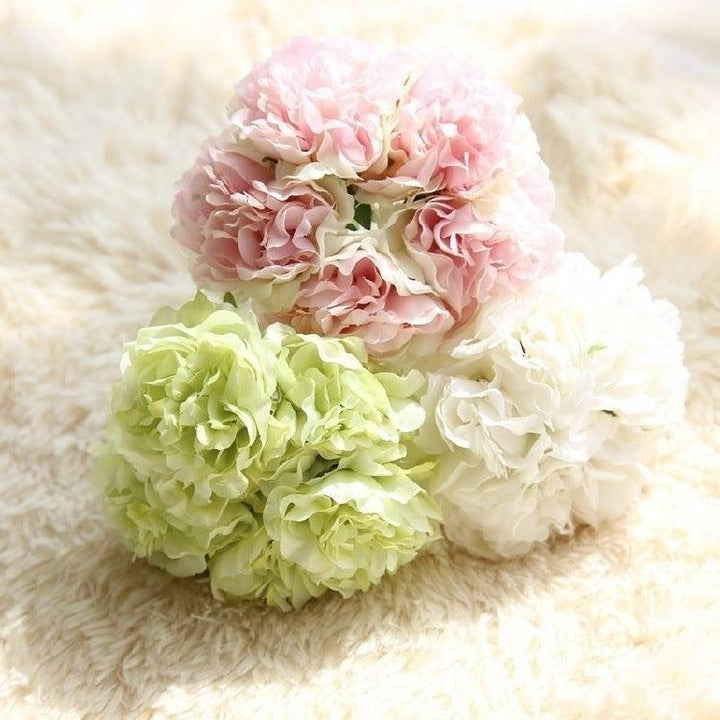 Lisslune | Elegant Peony Silk Flower Bundle - Set of 5 Heads