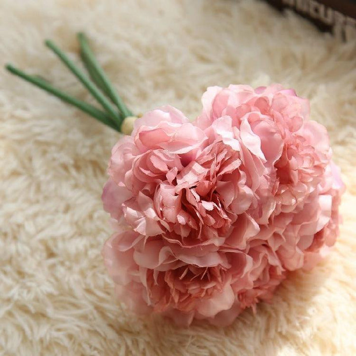 Lisslune | Elegant Peony Silk Flower Bundle - Set of 5 Heads