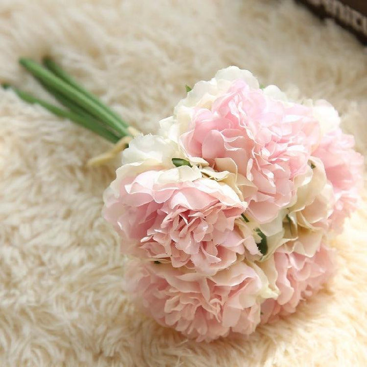 Lisslune | Elegant Peony Silk Flower Bundle - Set of 5 Heads