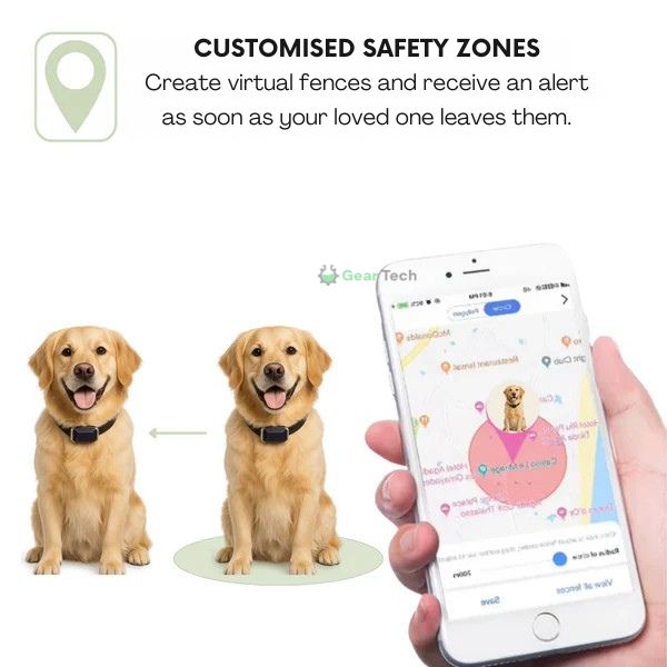 Lisslune | GPS Dog Collar | Waterproof, Adjustable & Unlimited Range for Real-Time Tracking