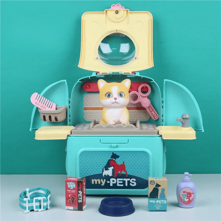 Lisslune | Petcare Playset – Portable Vet Role Play Set for Kids with Backpack and 16 Accessories