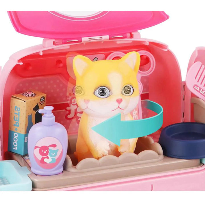 Lisslune | Petcare Playset – Portable Vet Role Play Set for Kids with Backpack and 16 Accessories