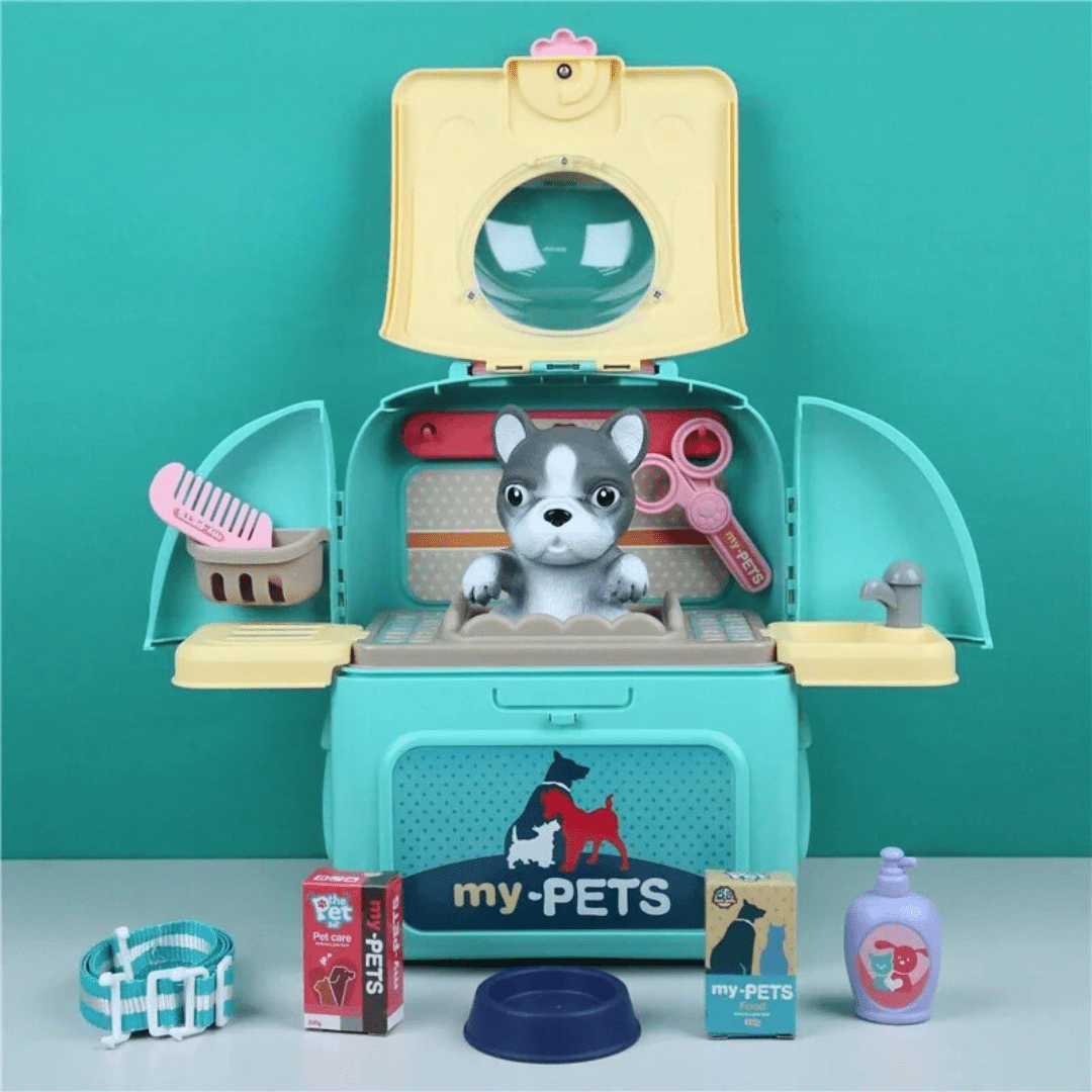Lisslune | Petcare Playset – Portable Vet Role Play Set for Kids with Backpack and 16 Accessories