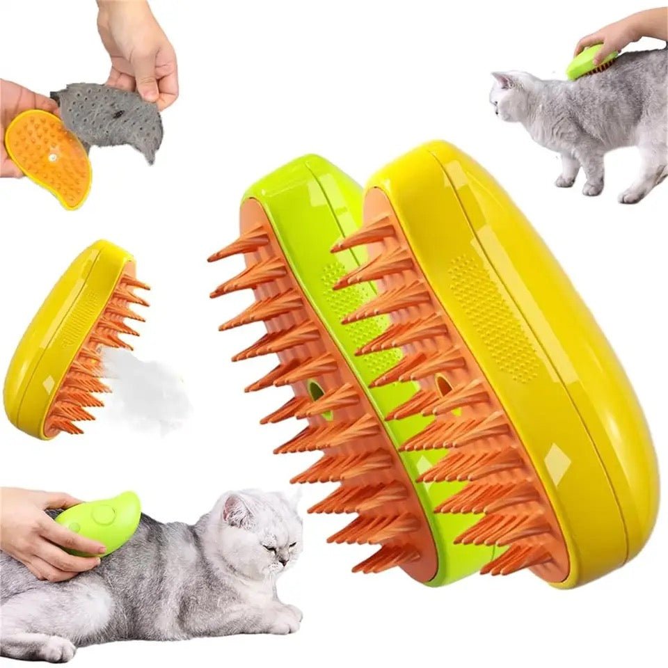 Lisslune | Petsteam – Gentle Steam Brush for Dogs and Cats with Built-In Hair Removal