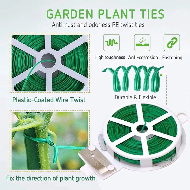 Lisslune | Garden Wire Twist Band – 50m Roll for Plants and Gardening