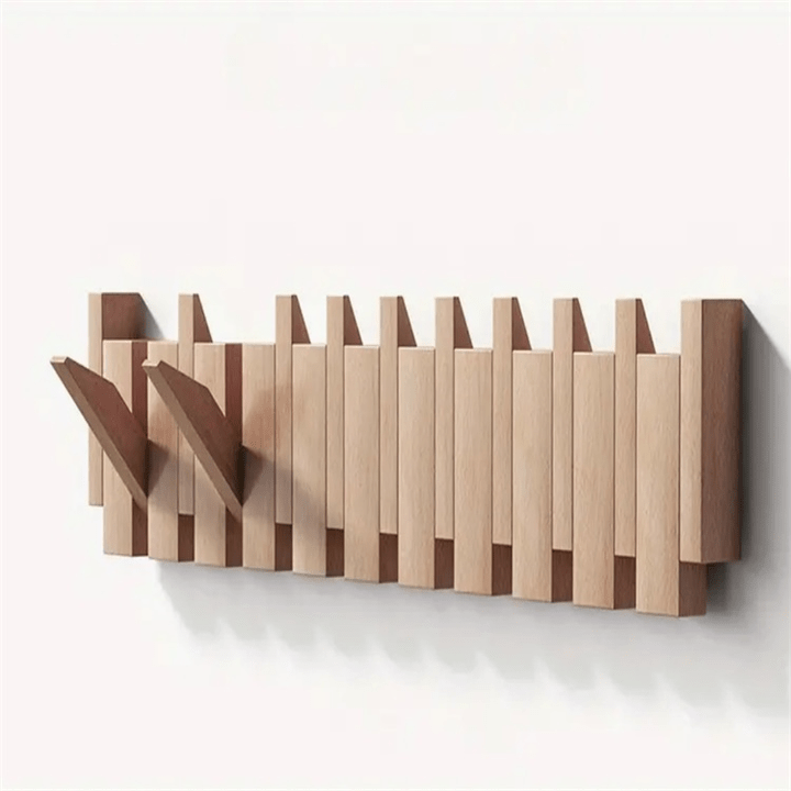 Lisslune | WOODSONATA – Handmade Wooden Wall Coat Rack in Piano Style