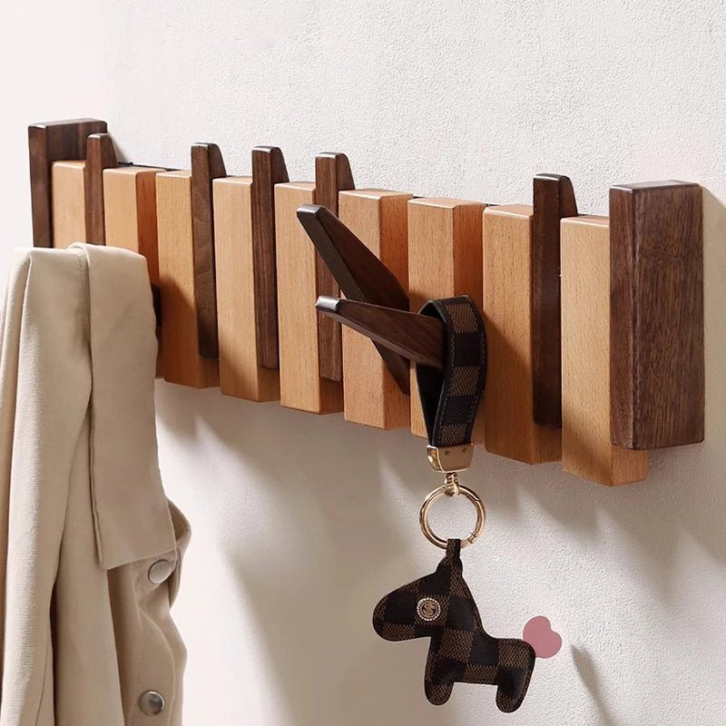 Lisslune | WOODSONATA – Handmade Wooden Wall Coat Rack in Piano Style