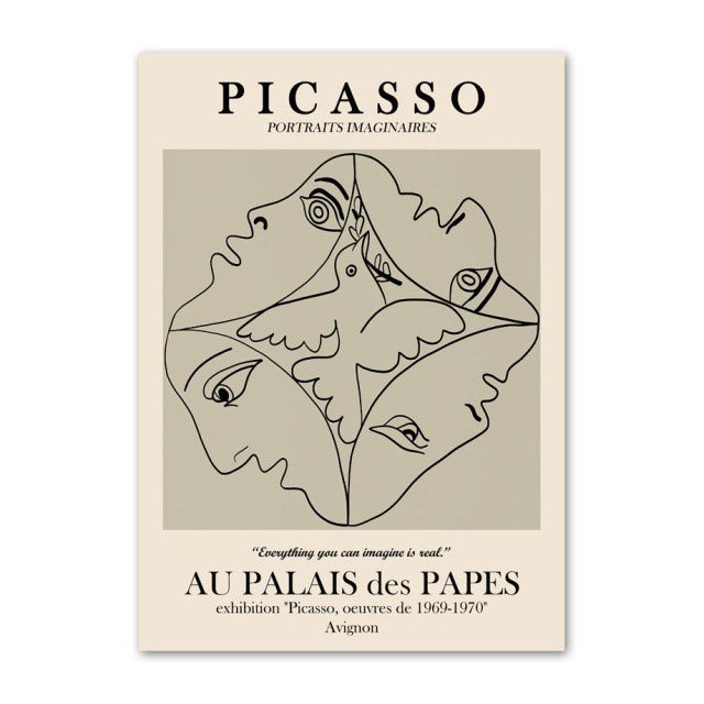 Rynx | Picasso Outline Sketch Canvas Poster