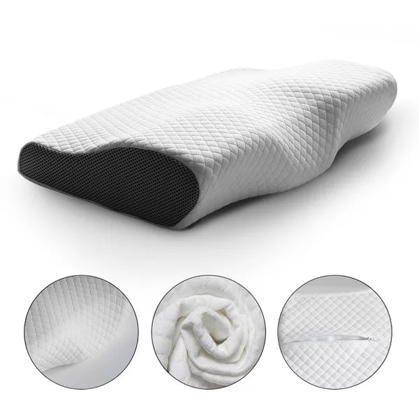 Lisslune | Orthopedic Neck Pillow for Sore Neck & Shoulder Pain | Contour Memory Foam | Cervical & Ergonomic Pillow
