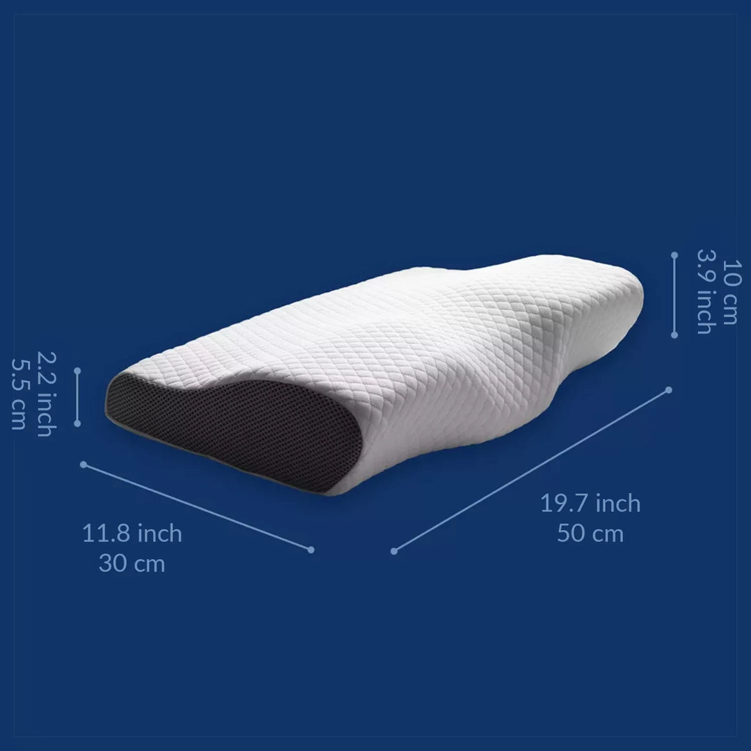 Lisslune | Orthopedic Neck Pillow for Sore Neck & Shoulder Pain | Contour Memory Foam | Cervical & Ergonomic Pillow