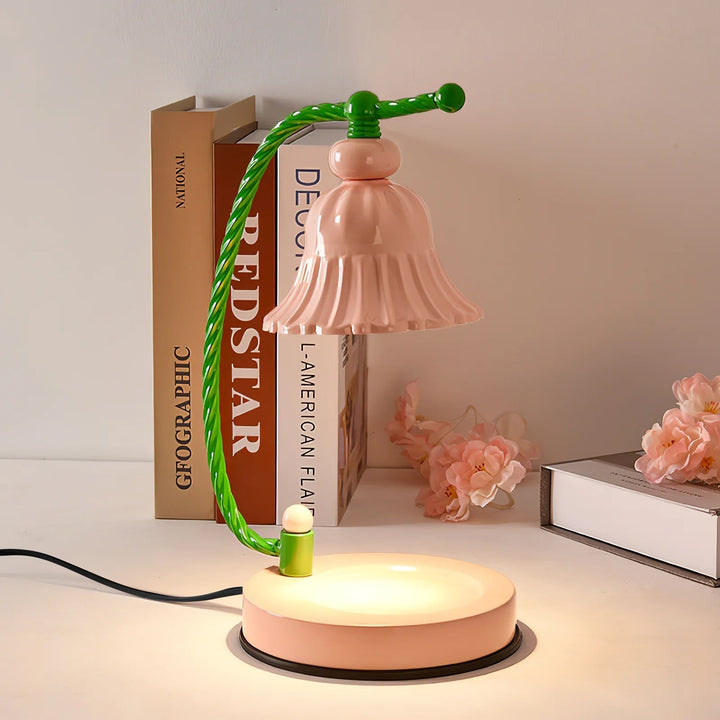 Lisslune | BloomAura – Charming Pink Glass Table Lamp