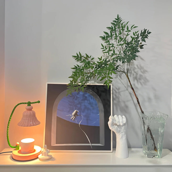 Lisslune | BloomAura – Charming Pink Glass Table Lamp