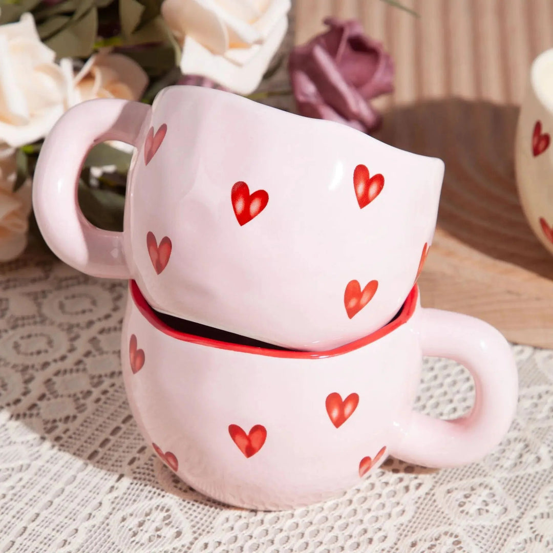 Lisslune | AmoraHeart – Cute coffee mug with pink heart design