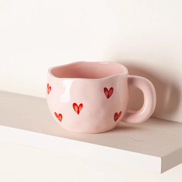 Lisslune | AmoraHeart – Cute coffee mug with pink heart design