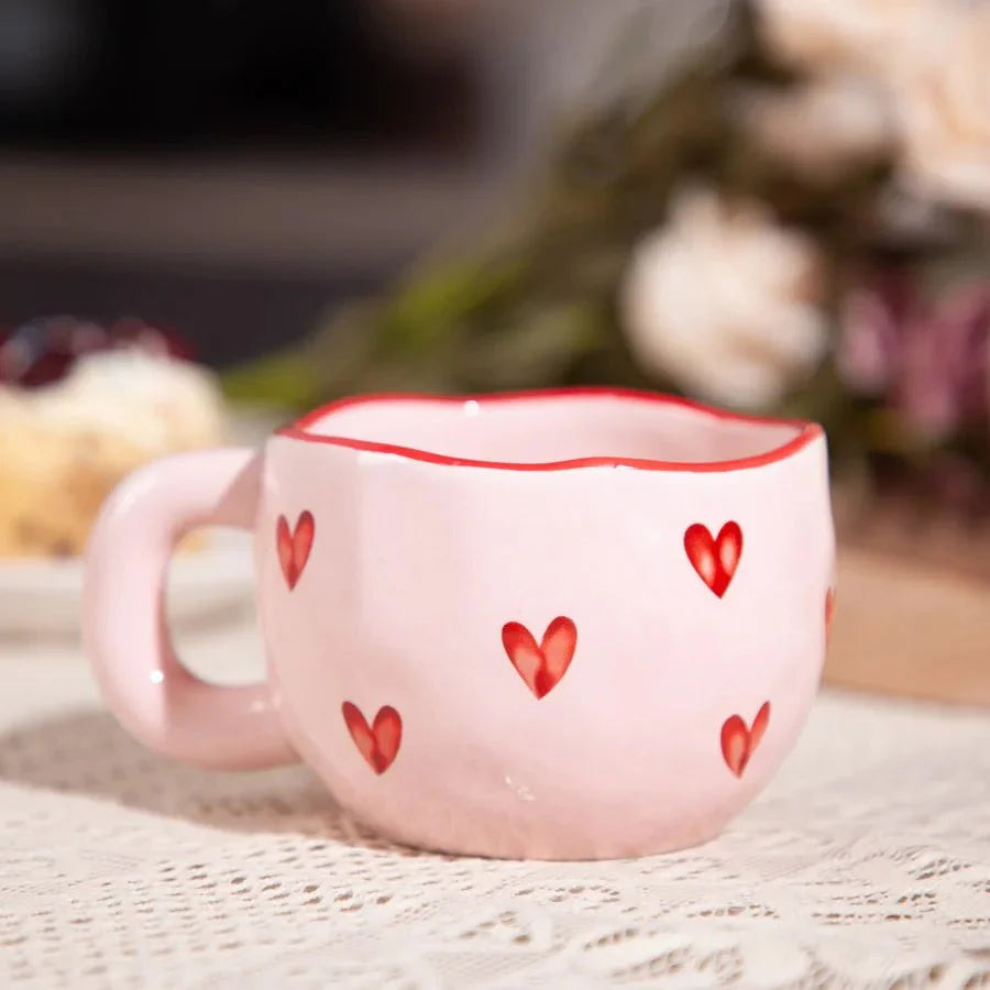 Lisslune | AmoraHeart – Cute coffee mug with pink heart design
