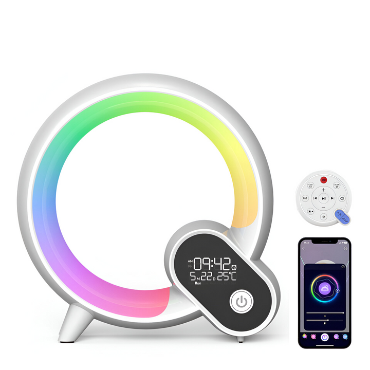 Lisslune | 3-in-1 Bluetooth Speaker and Alarm Clock Lamp - Lit Lamp Good Gifts for New Home