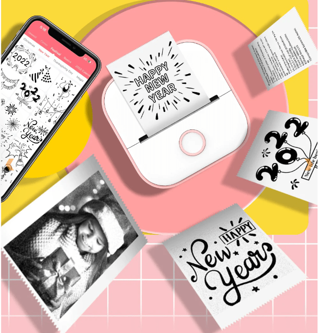 Lisslune | PrintAura Mini Pocket Printer | Portable inkless thermal printer for photos, notes, and documents