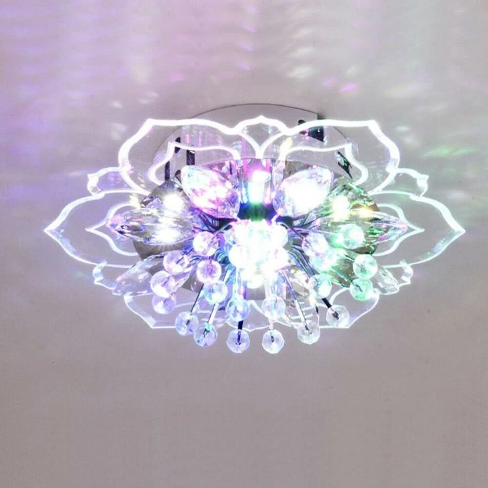 Lisslune | FloralGlow LED Crystal Ceiling Lamp – Elegant Flower Design