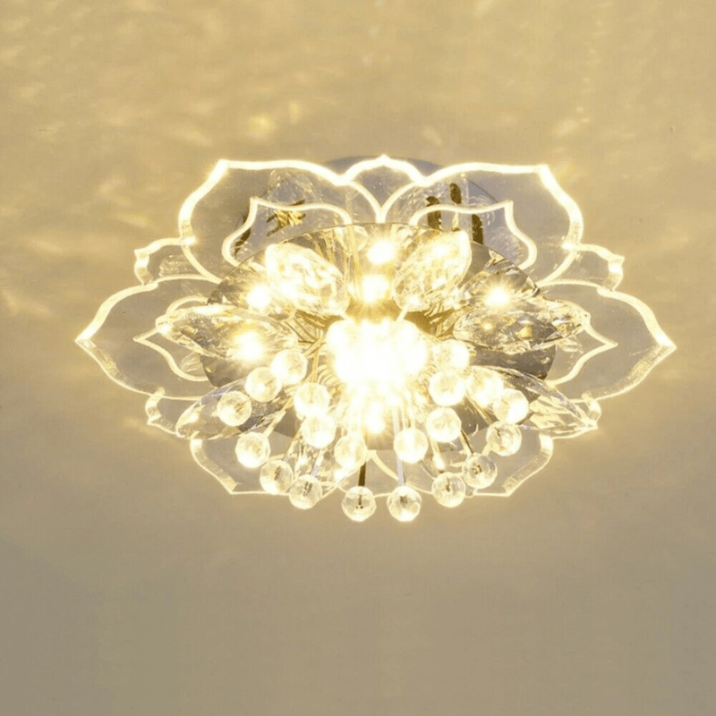 Lisslune | FloralGlow LED Crystal Ceiling Lamp – Elegant Flower Design